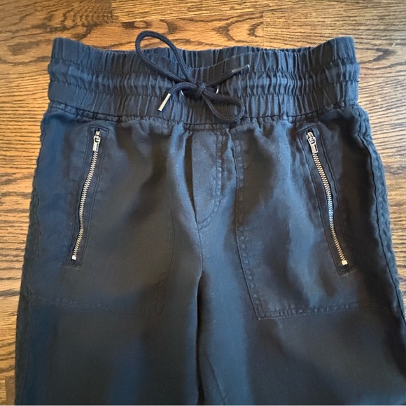 Athleta Cabo Linen Jogger Pants Black Size 0 Petite - Picture 3 of 5